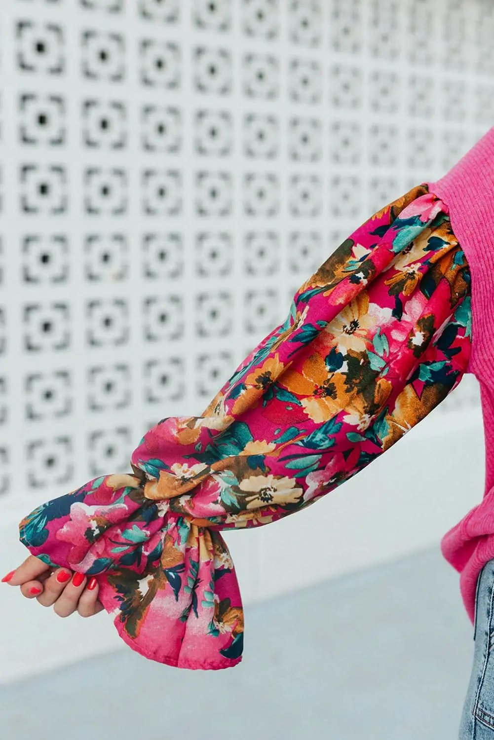 Bright pink plus-size floral top - Love Salve